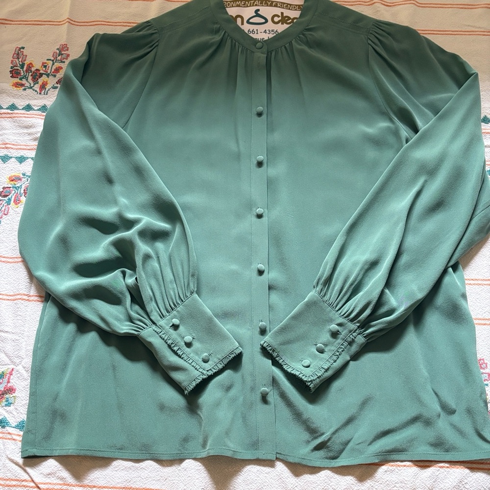 Sezane Lea blouse in a beautiful sage green. Worn once.  Like new.